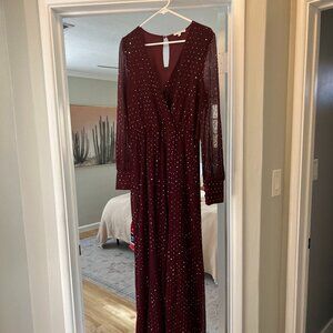 Abigail Mulberry Sparkle Gown